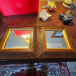 vintage home interiors square wood framed accent mirrors 2 way hanging 1997